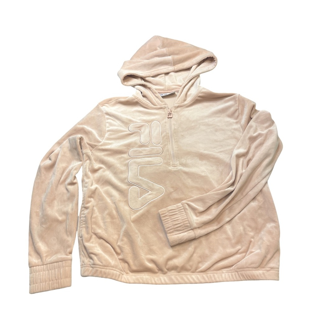 Fila Misty Rose Velour 1/4 Zip Hoodie Size Small